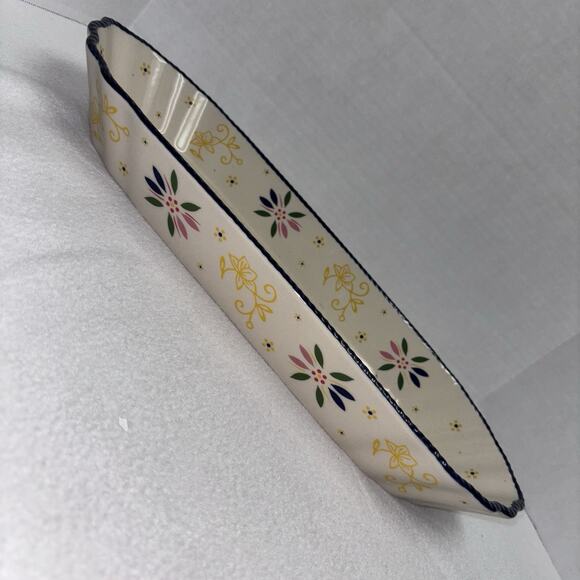 Temptations by Tara Classic Old World Blue 16"x6" Oval Confetti Serving Dish New - Picture 4 of 8